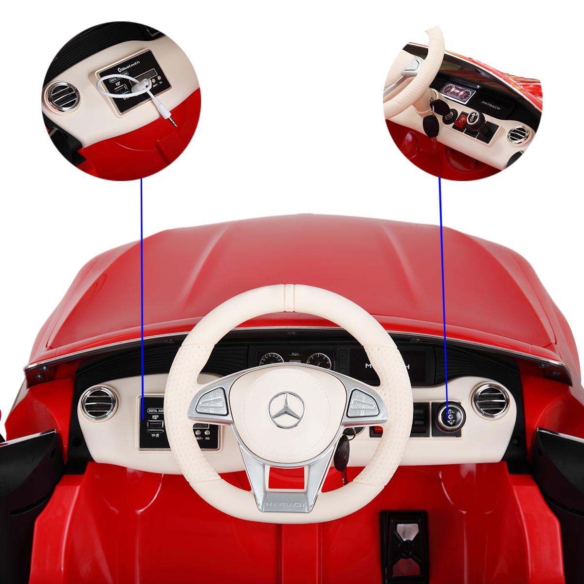 Tobbi 12V Benz Maybach S650 Licensed Electric Kids Ride On Car Music RC Remote Control Red