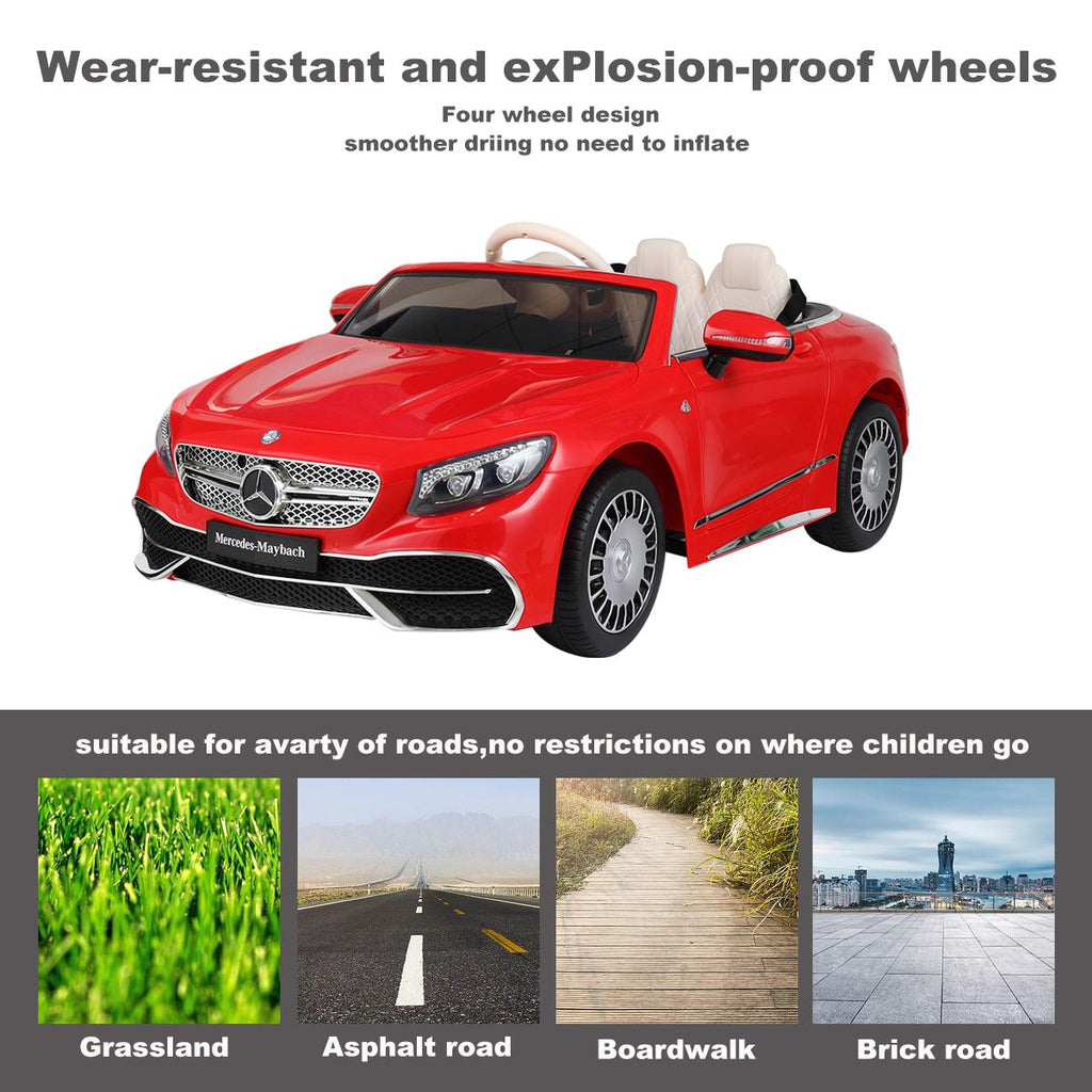 Tobbi 12V Benz Maybach S650 Licensed Electric Kids Ride On Car Music RC Remote Control Red