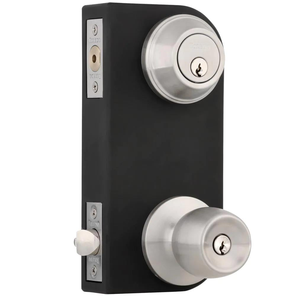 Single Cylinder Satin Nickel Combo Set