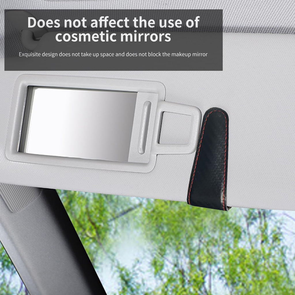 CHOSMOYI Magnetic Leather Sunglass Holder for Car, Sunglasses Clip for Car Visor, Auto Interior Accessories Universal for Different Size Eyeglasses (Carbon Fiber)