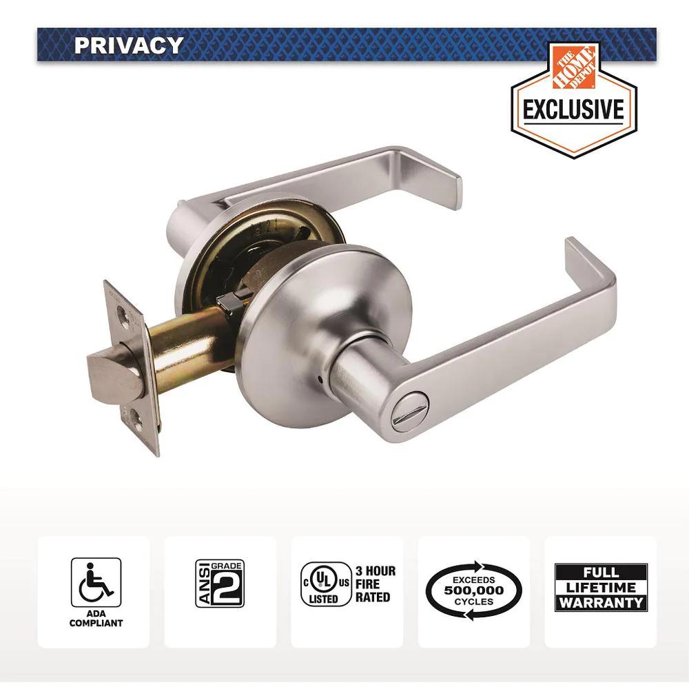 Commercial 2-3/4 in. Satin Chrome Privacy Bed/Bath Door Lever
