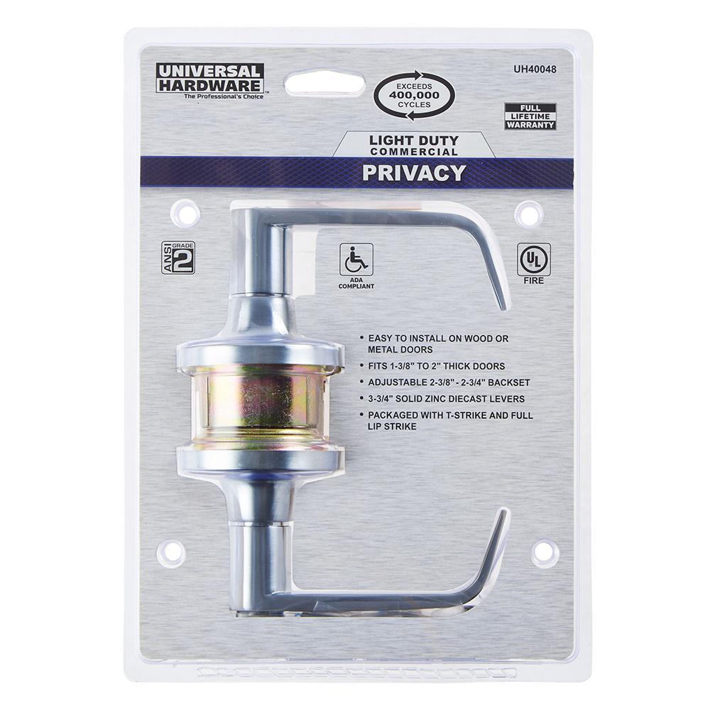 Commercial 2-3/4 in. Satin Chrome Privacy Bed/Bath Door Lever
