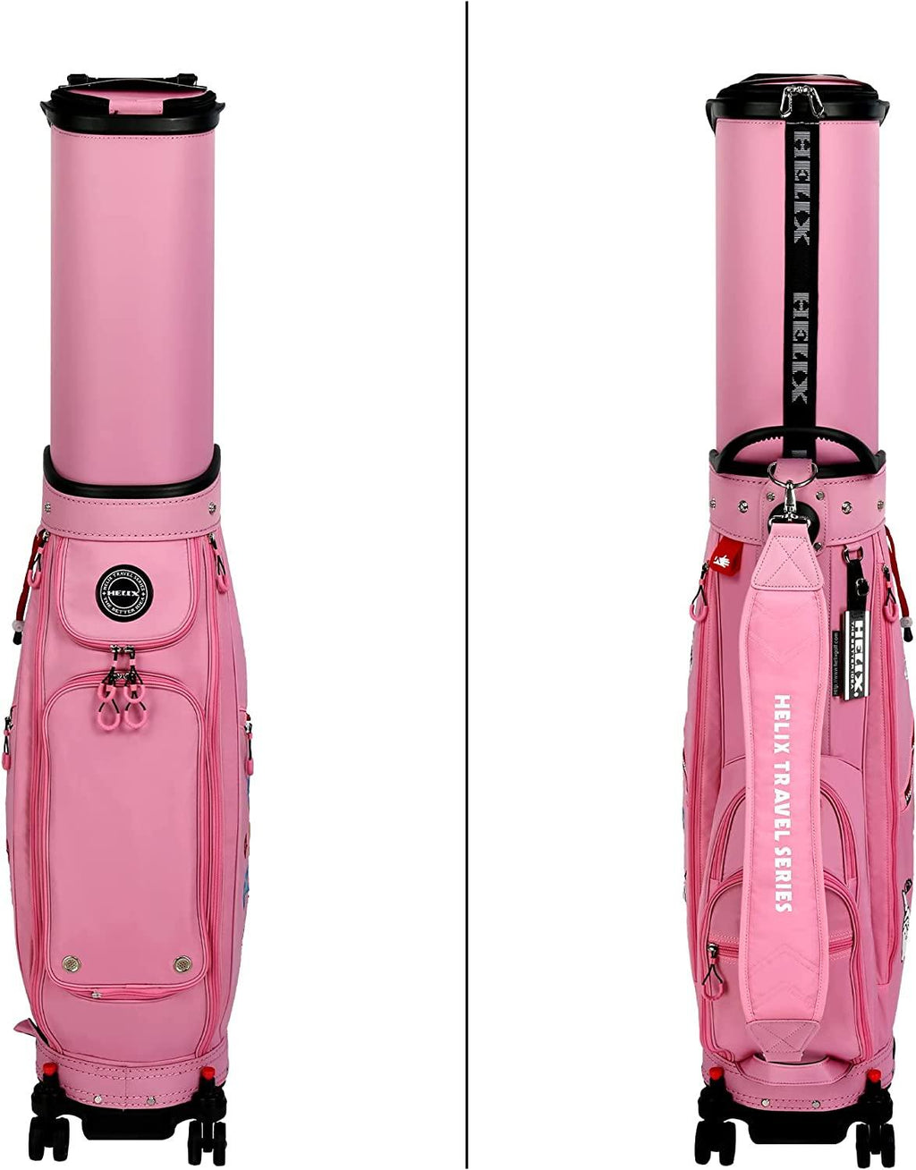 HELIX Women's Golf Bag with Wheels, Retractable Golf Cart Bag for Ladies, Easy to Carry and Travel