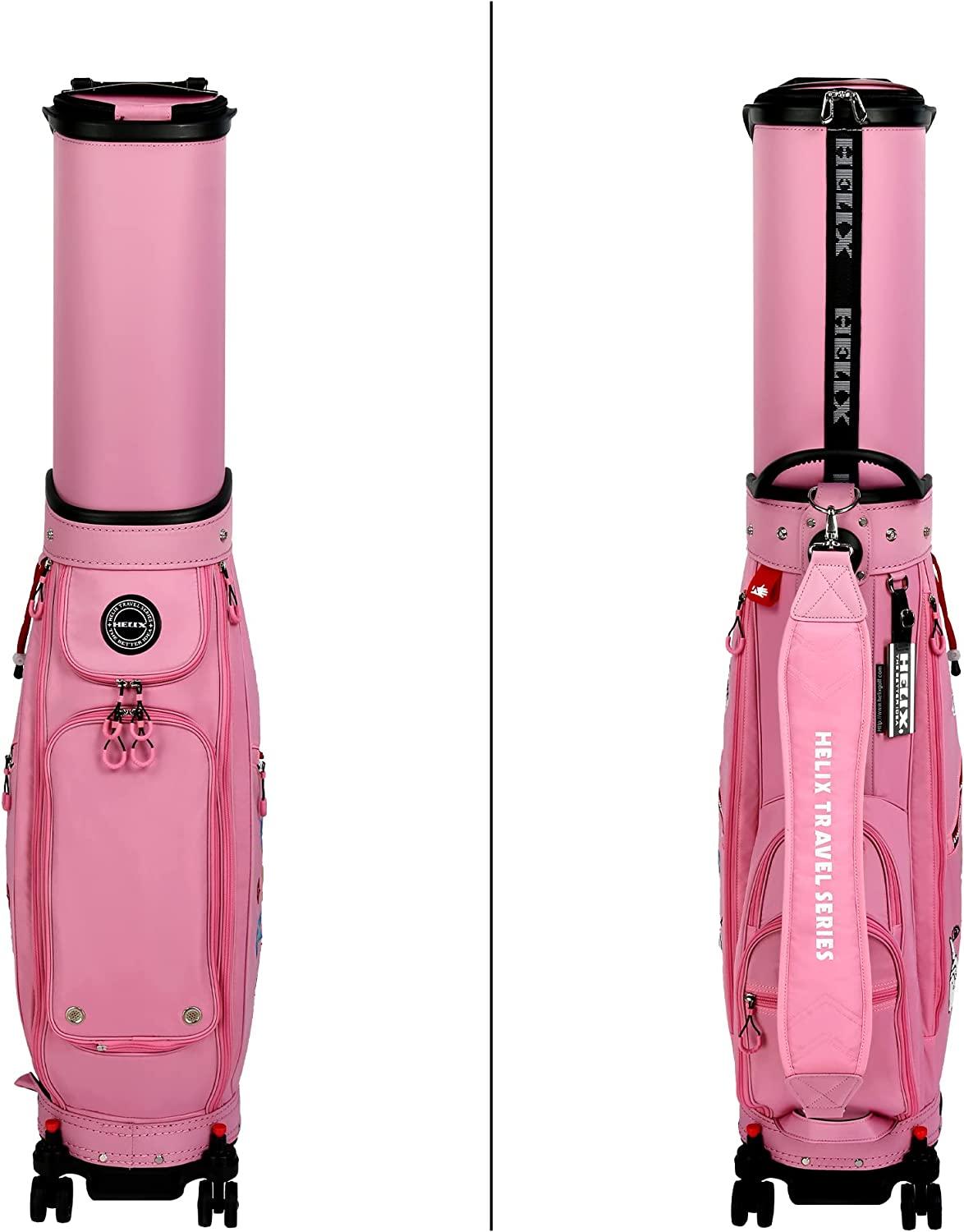 HELIX Women's Golf Bag with Wheels, Retractable Golf Cart Bag for Ladies, Easy to Carry and Travel