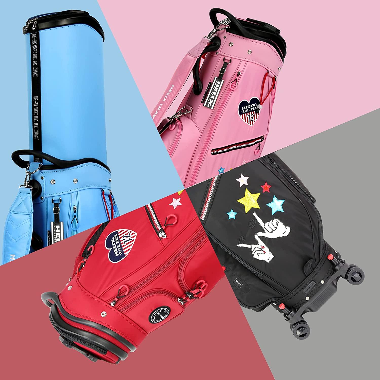 HELIX Women's Golf Bag with Wheels, Retractable Golf Cart Bag for Ladies, Easy to Carry and Travel
