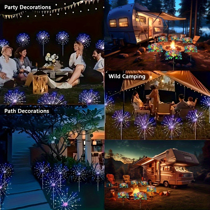 1 Pack 8 Modes LED RV Camping Outdoor Picnic Party LED Decoration RV Exterior Lighting Party Lighting