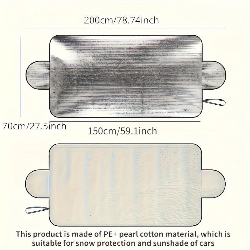 1pc Keep Your Car Protected From Snow And Sun With Our Foldable Windshield Cover