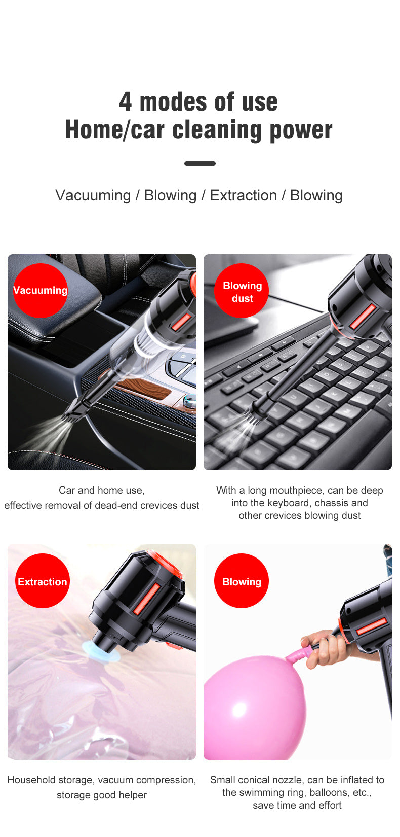 Cordless Vacuum Cleaner, Handheld Rechargeable Car Vacuum Charging Dock, Strong Suction Portable Mini Vacuum, Wet Dry Vacuum Cleaner For Car Home