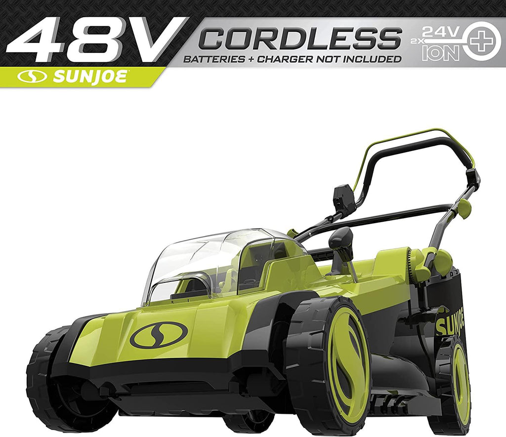 Sun Joe 24V-X2-17LM-CT 48-Volt 17-Inch Cordless Mulching Lawn Mower w/ 11-Gallon Grass Catcher, Tool Only (Battery + Charger Not Included)