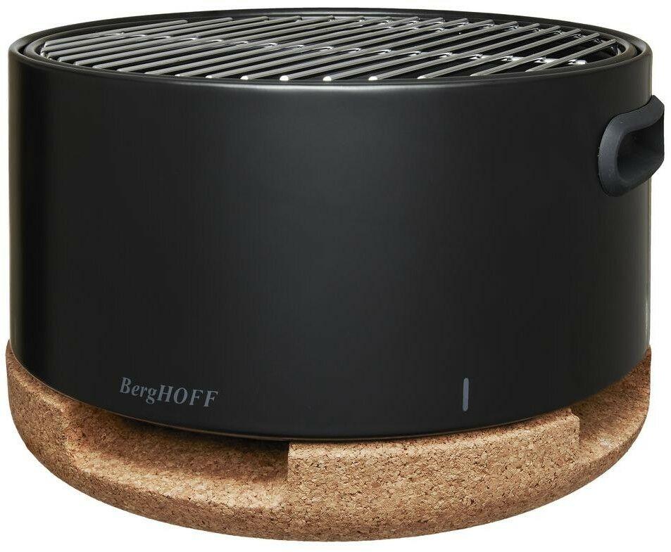 Charcoal Grill Painted Steel Portable Tabletop Black with Adjustable Air Vents