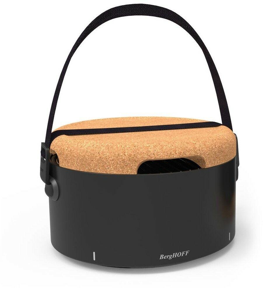 Charcoal Grill Painted Steel Portable Tabletop Black with Adjustable Air Vents