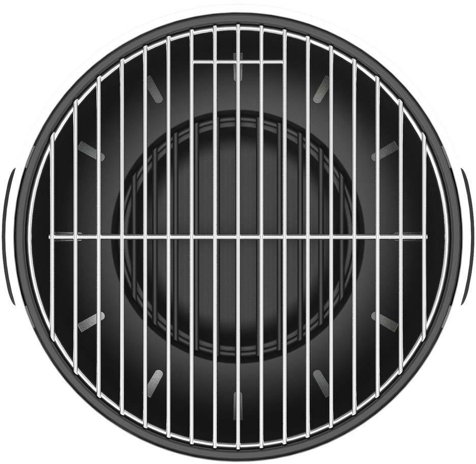 Charcoal Grill Painted Steel Portable Tabletop Black with Adjustable Air Vents