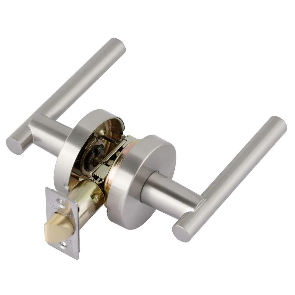 Italica Satin Nickel Privacy Bed/Bath Door Lever Set
