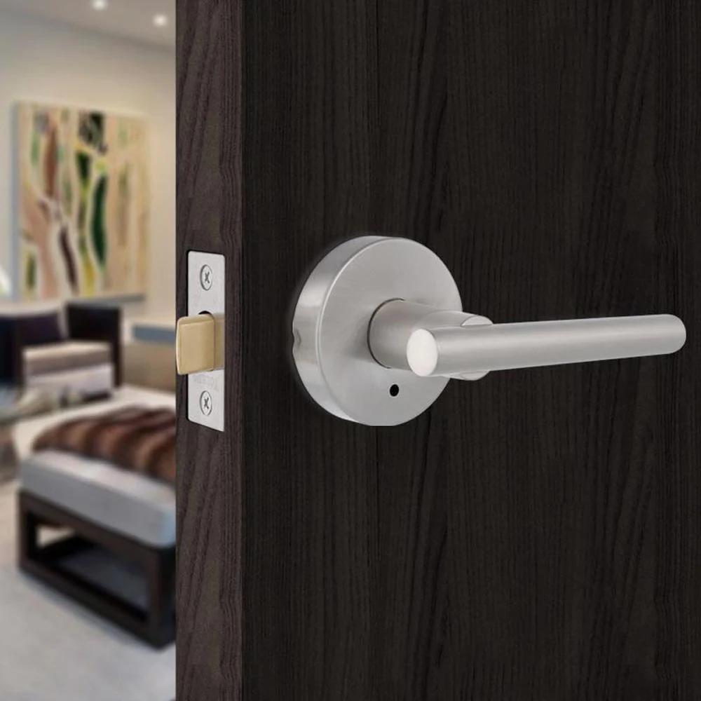 Italica Satin Nickel Privacy Bed/Bath Door Lever Set