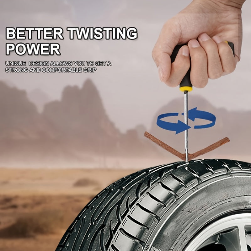 Complete Car &amp; Motorcycle Tire Repair Tool Kit - Fix Punctures &amp; Replace Tires Easily!