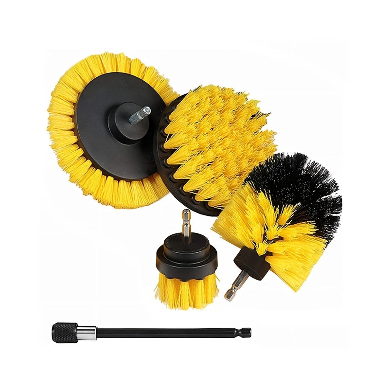 Drill Brush, Power Scrubber Cleaning Brush Extended Long Attachment Set All Purpose Drill Scrub Brushes Car Polishing Pad Kit (Not Included Drill)