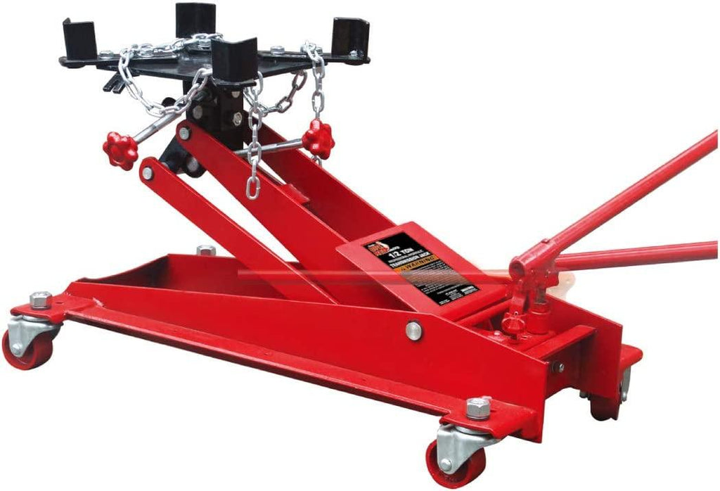 BIG RED TR4076 Torin Hydraulic Roll-Under Transmission Service/Floor Jack: 1/2 Ton (1,000 lb) Capacity, Red