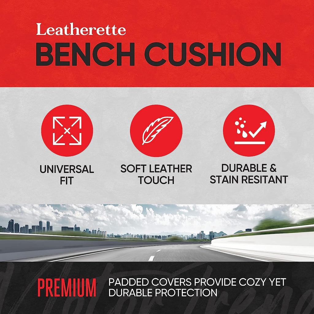 Motor Trend Seat Cover for Cars Trucks SUV, Faux Leather Rear Bench Mint Padded Car Seat Cover with Storage Pockets, Premium Interior Car Seat Cover