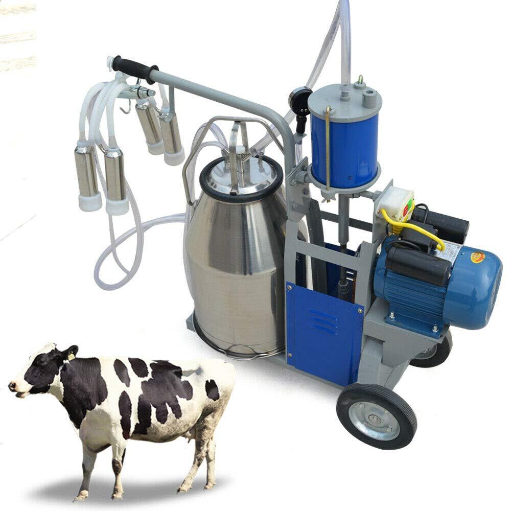 TFCFL Electric MilMachine, 25L 1440 RPM MilMachine Piston Vacuum Pump MilPump,MilEquipment with  Steel Bucket Single Cow MilMachine (Style1)
