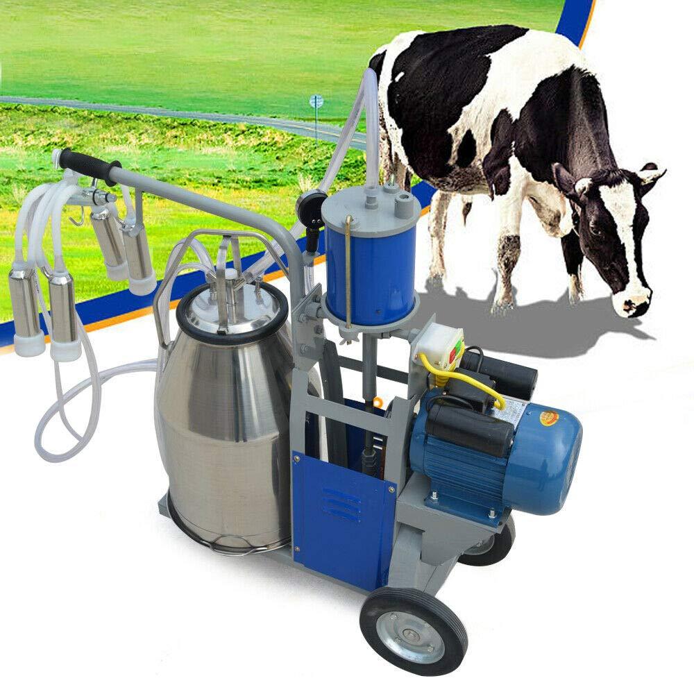 TFCFL Electric MilMachine, 25L 1440 RPM MilMachine Piston Vacuum Pump MilPump,MilEquipment with  Steel Bucket Single Cow MilMachine (Style1)