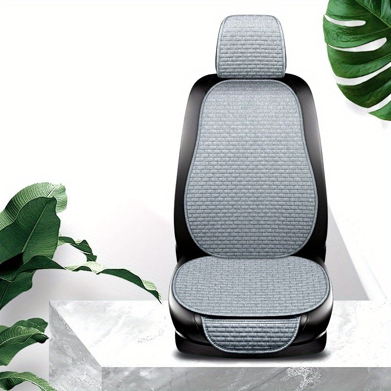 Flax Car Seat Cover Protector Linen Front Back Cushion Protection Car Seat Pad Mat Backrest Automobiles Front Backrest Seat Cushion