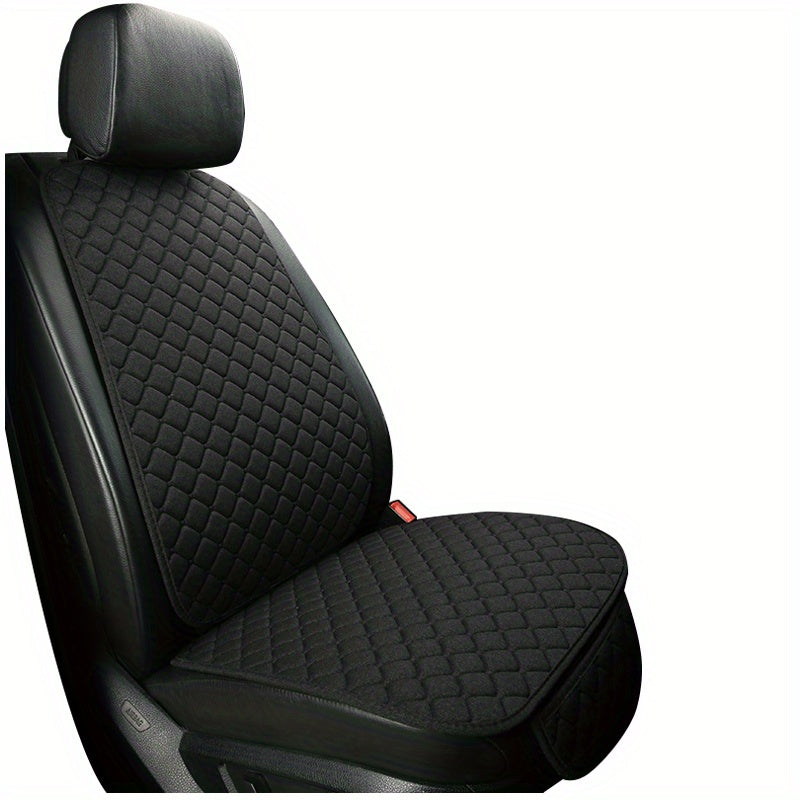 Car Seat Cover, Breathable Flax Four Seasons Car Seat Cushion Protector Pad Front Pad Fit For Most Cars Front Chair Cushion