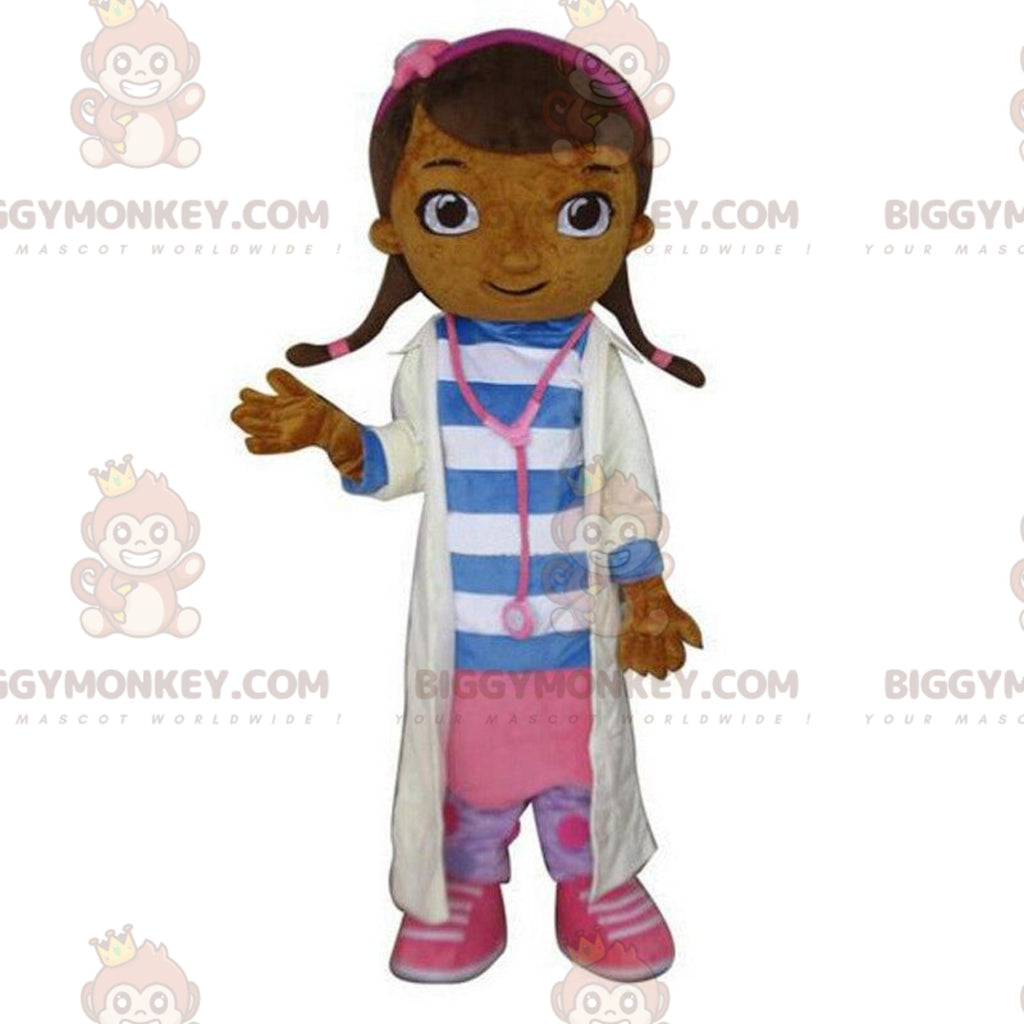BIGGYMONKEYmascot costume nurse with white coat, doctor costume