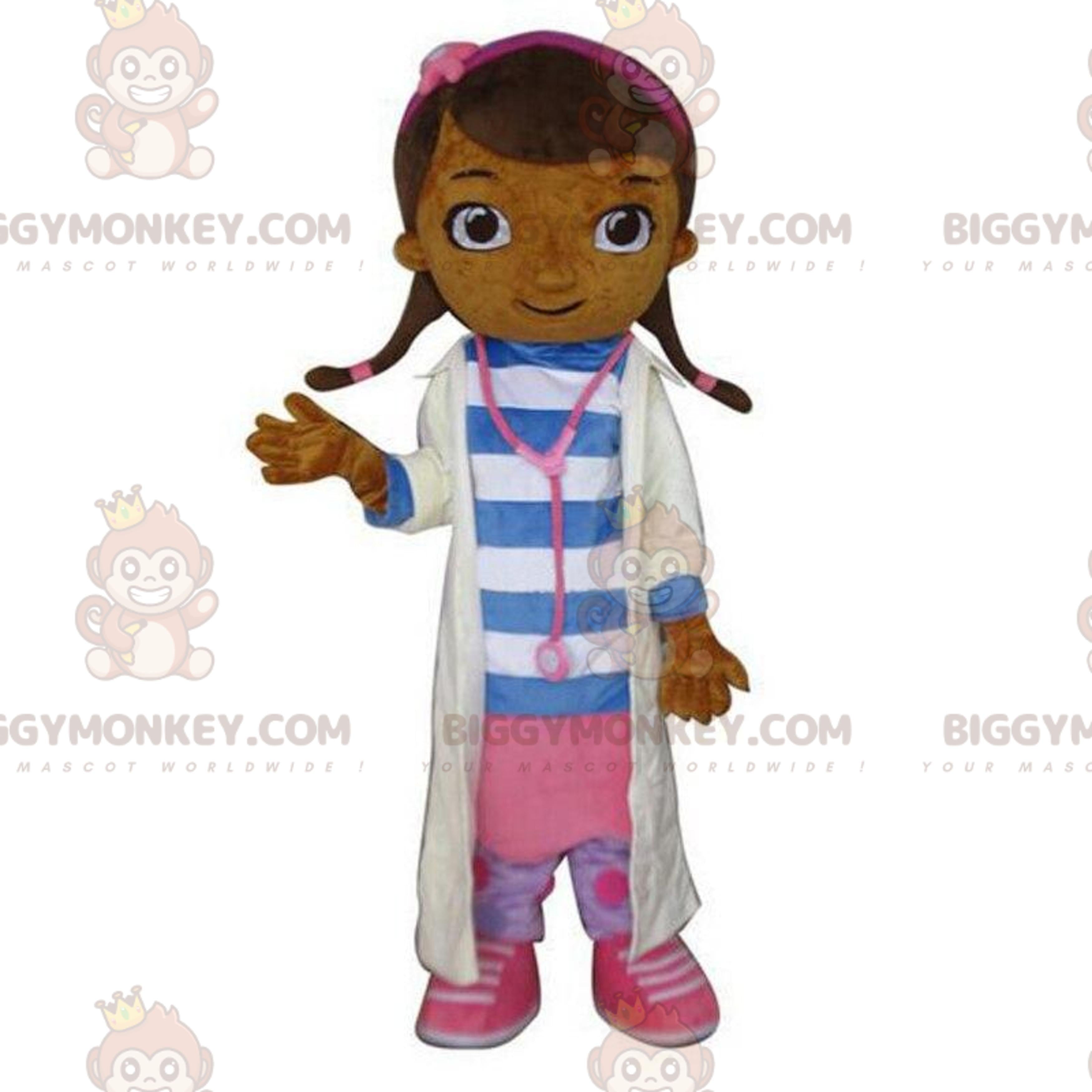 BIGGYMONKEYmascot costume nurse with white coat, doctor costume