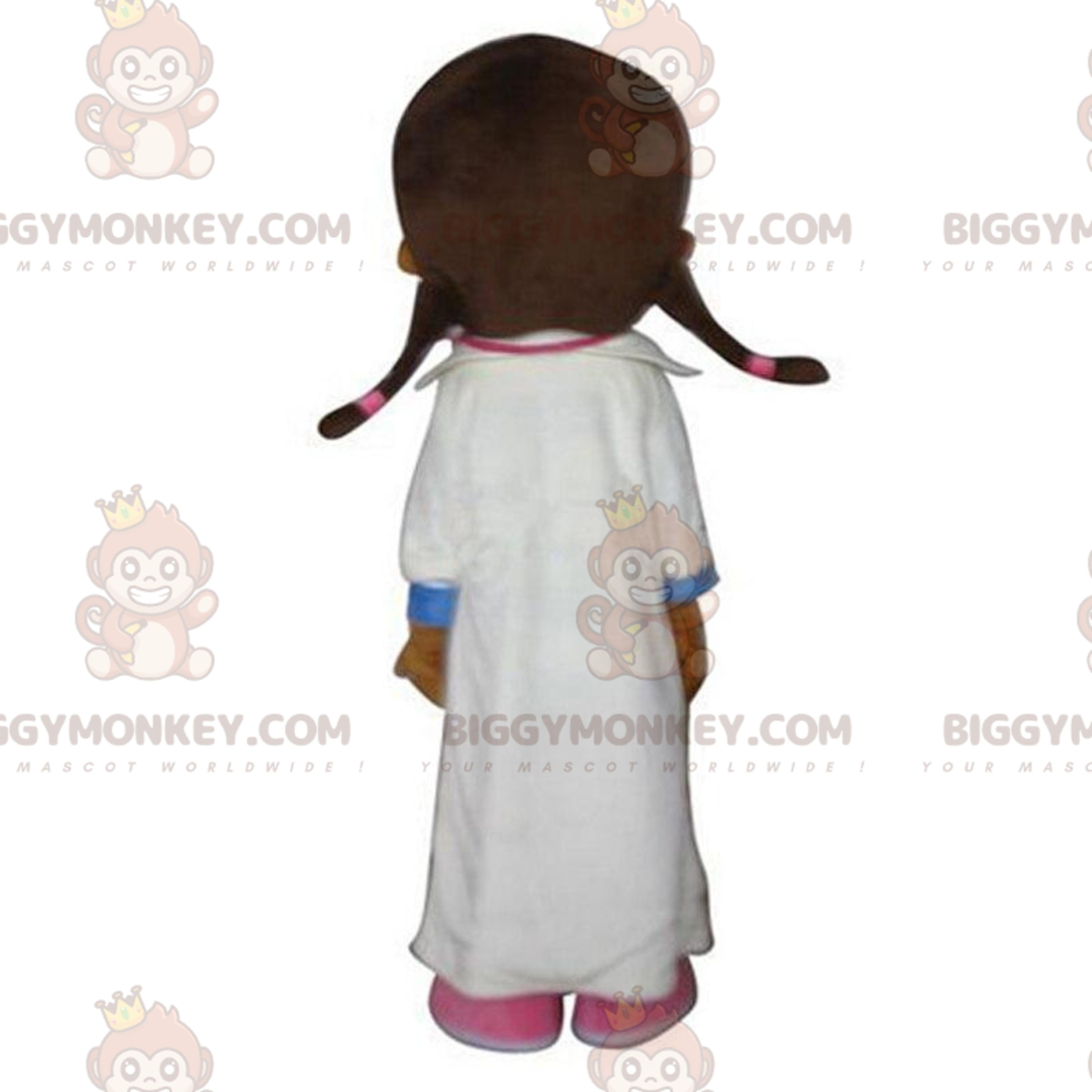 BIGGYMONKEYmascot costume nurse with white coat, doctor costume