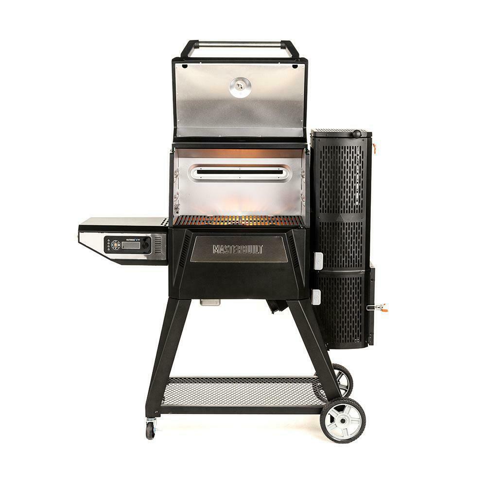 Charcoal Grill Smoker Digital Temp Cart-Style Bluetooth Steel Black