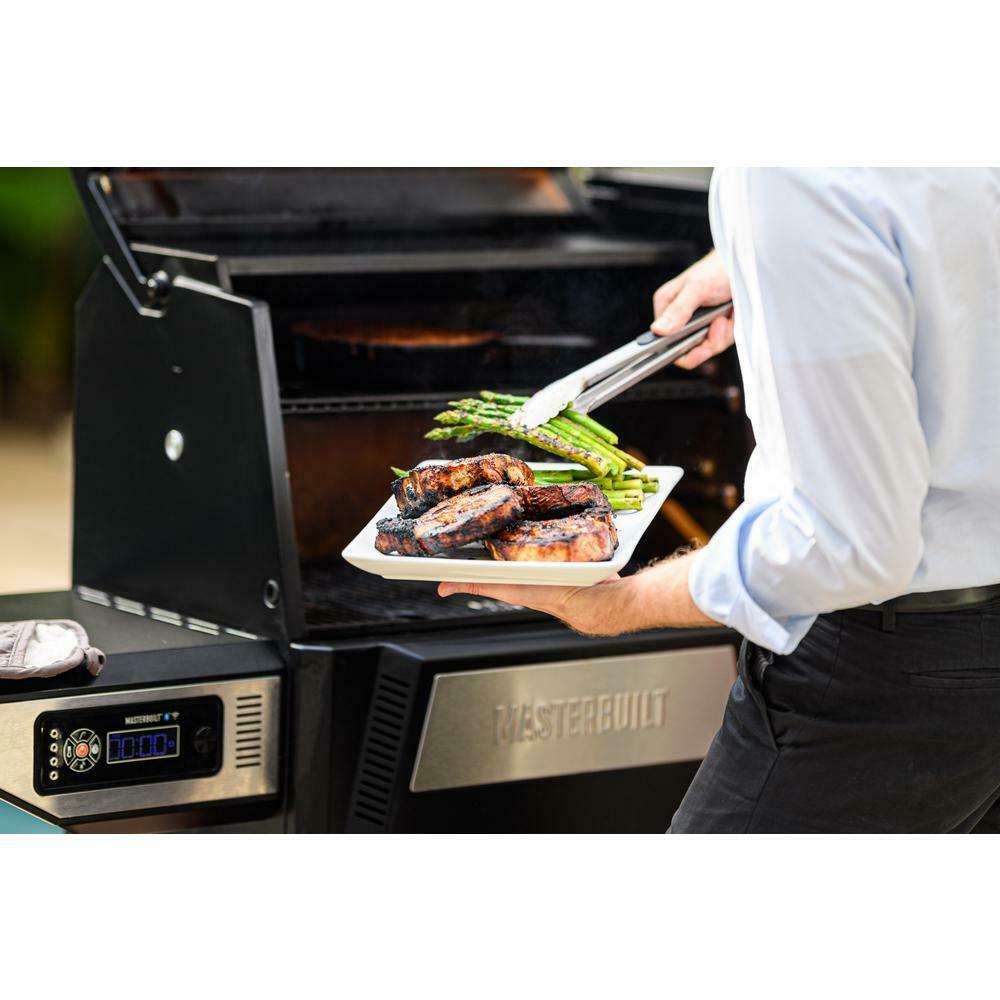 Charcoal Grill Smoker Digital Temp Cart-Style Bluetooth Steel Black