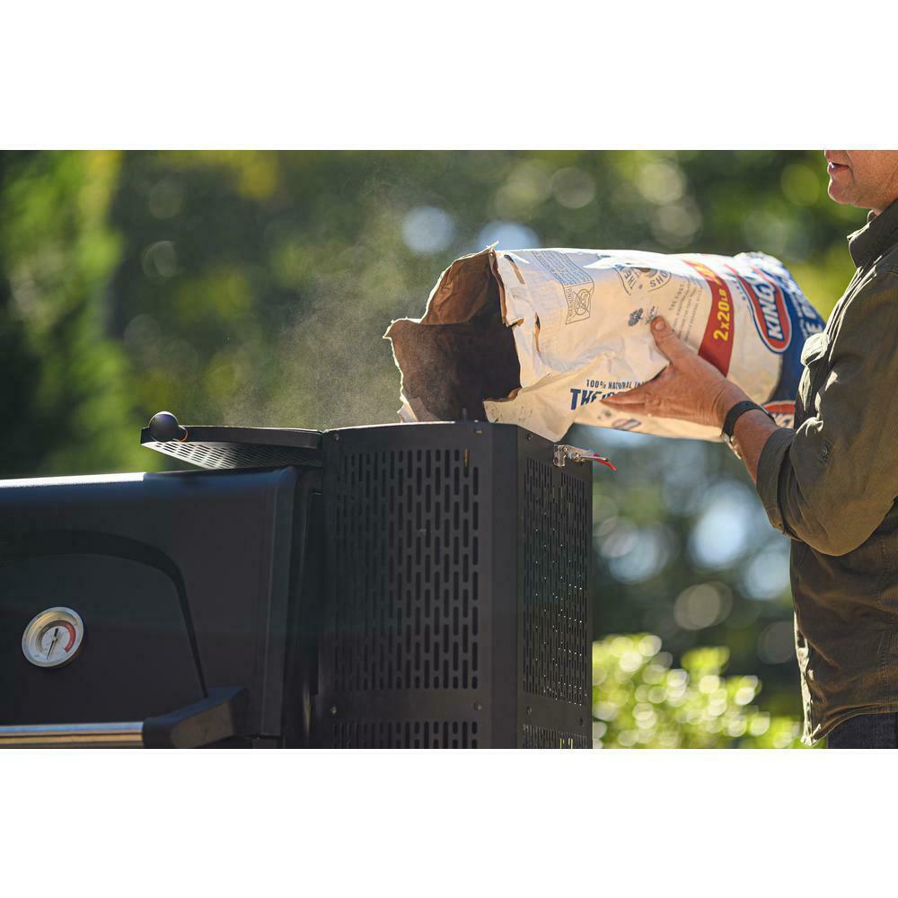 Charcoal Grill Smoker Digital Temp Cart-Style Bluetooth Steel Black