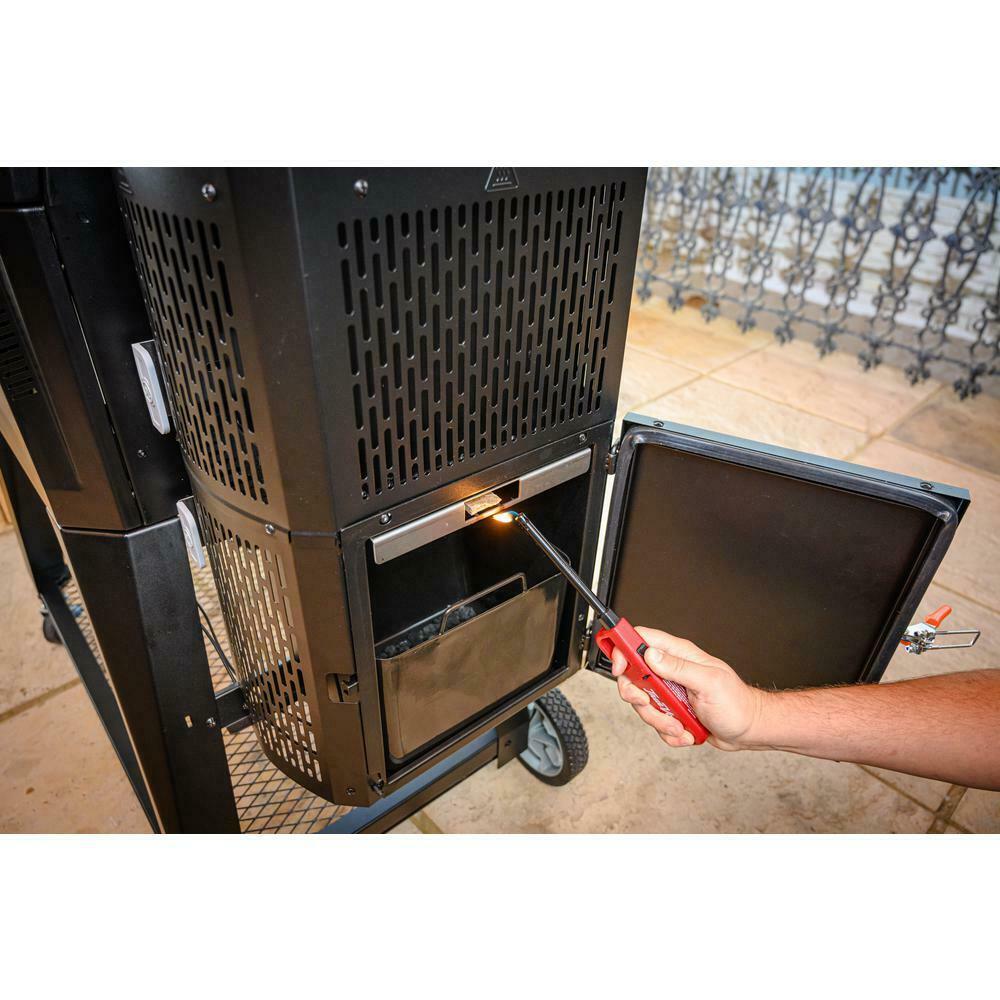Charcoal Grill Smoker Digital Temp Cart-Style Bluetooth Steel Black