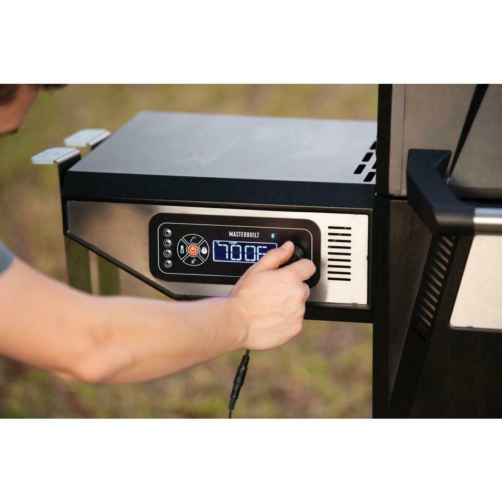 Charcoal Grill Smoker Digital Temp Cart-Style Bluetooth Steel Black