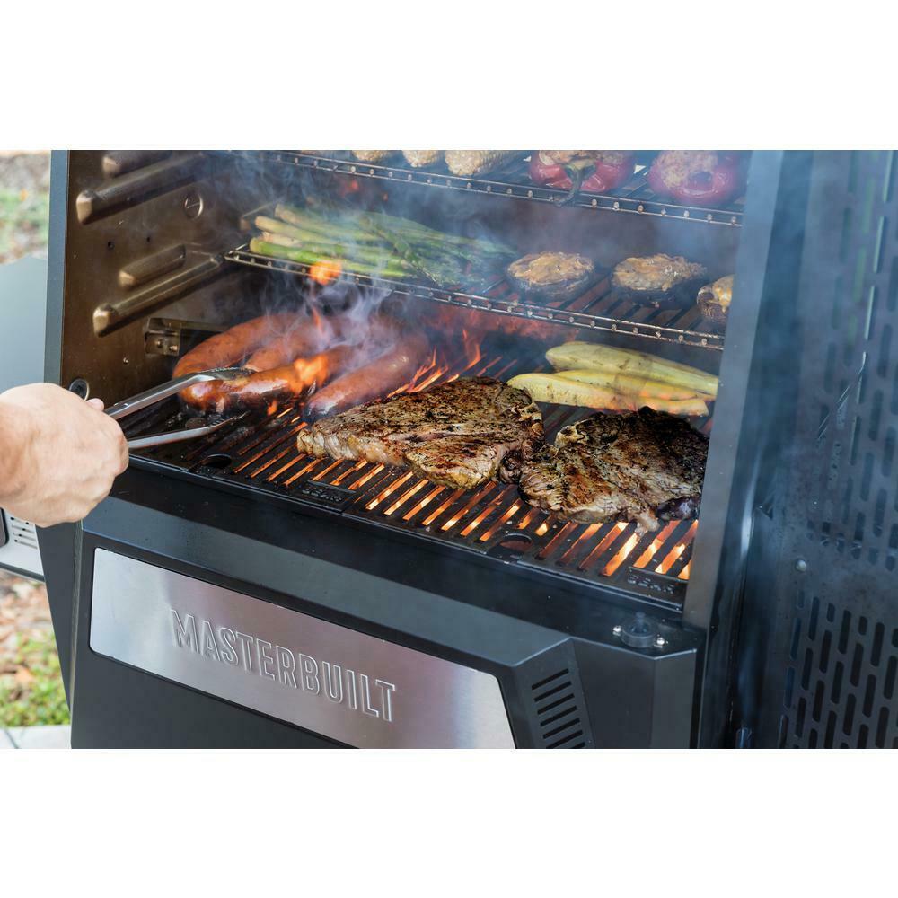 Charcoal Grill Smoker Digital Temp Cart-Style Bluetooth Steel Black