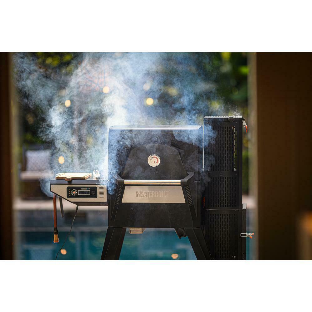 Charcoal Grill Smoker Digital Temp Cart-Style Bluetooth Steel Black