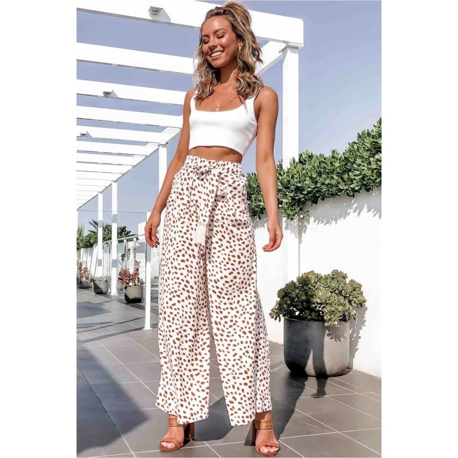 summer high waist wide trousers