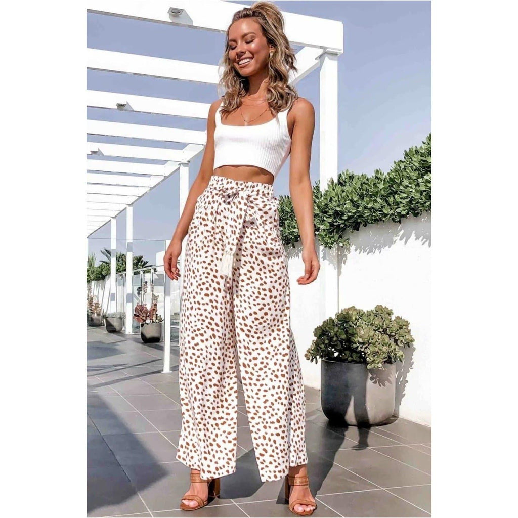 summer high waist wide trousers