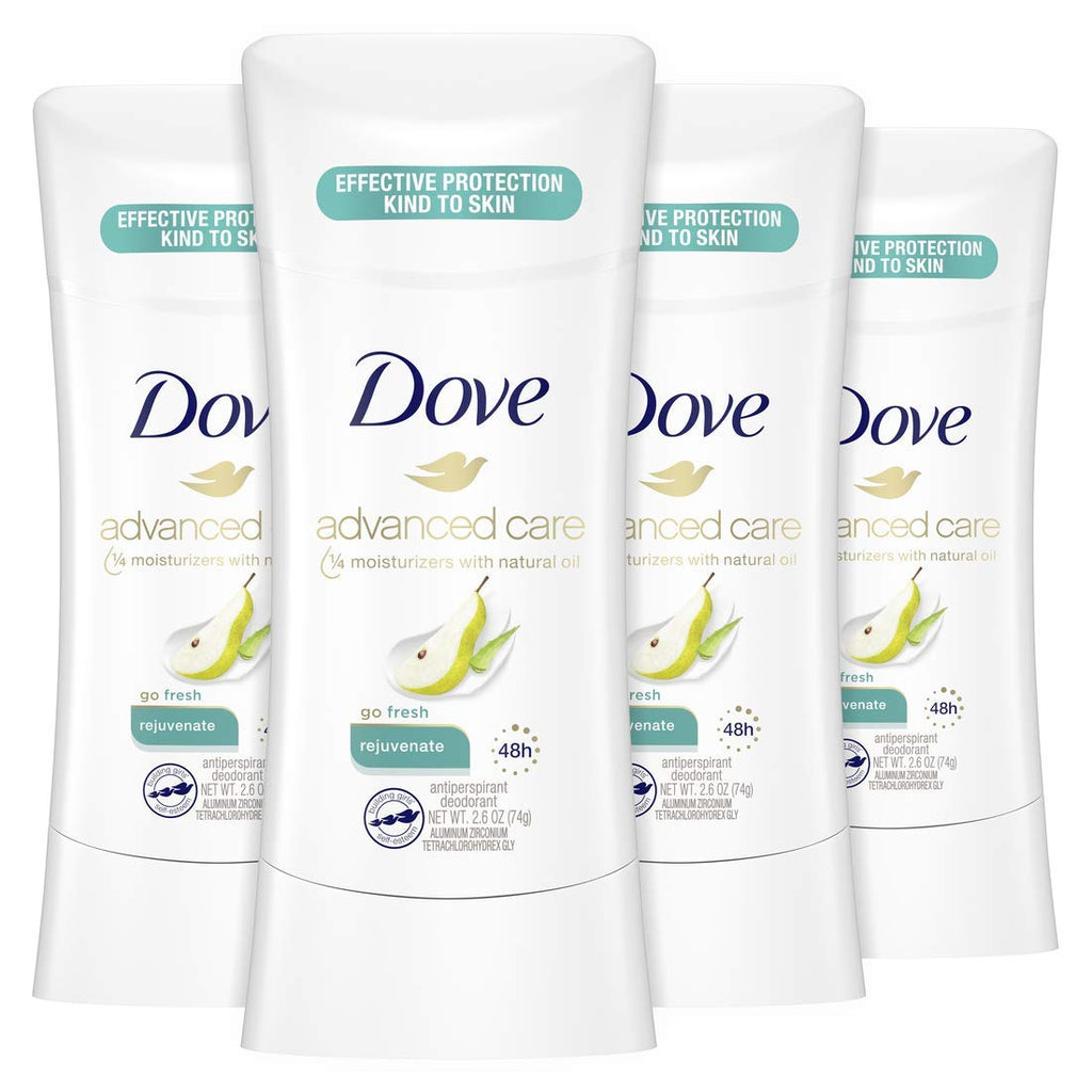 Dove Antiperspirant Deodorant Stick 48 Hour Protection And Soft And Comfortable Underarms, Rejuvenate, Deodorant for Women, 2.6 Ounce, 4 Count