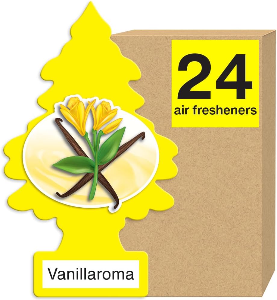 LITTLE TREES Air Fresheners Car Air Freshener. Hanging Tree Provides Long Lasting Scent for Auto or Home. Vanillaroma, 24 Air Fresheners