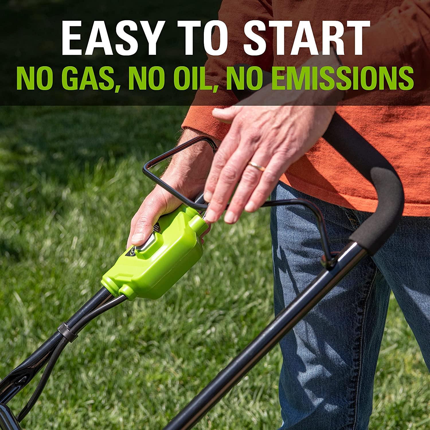 Greenworks 48V 17" Cordless Lawn Mower, (2) 4.0Ah USB Batteries (USB Hub) and Dual Port Rapid Charger Included (2 x 24V)