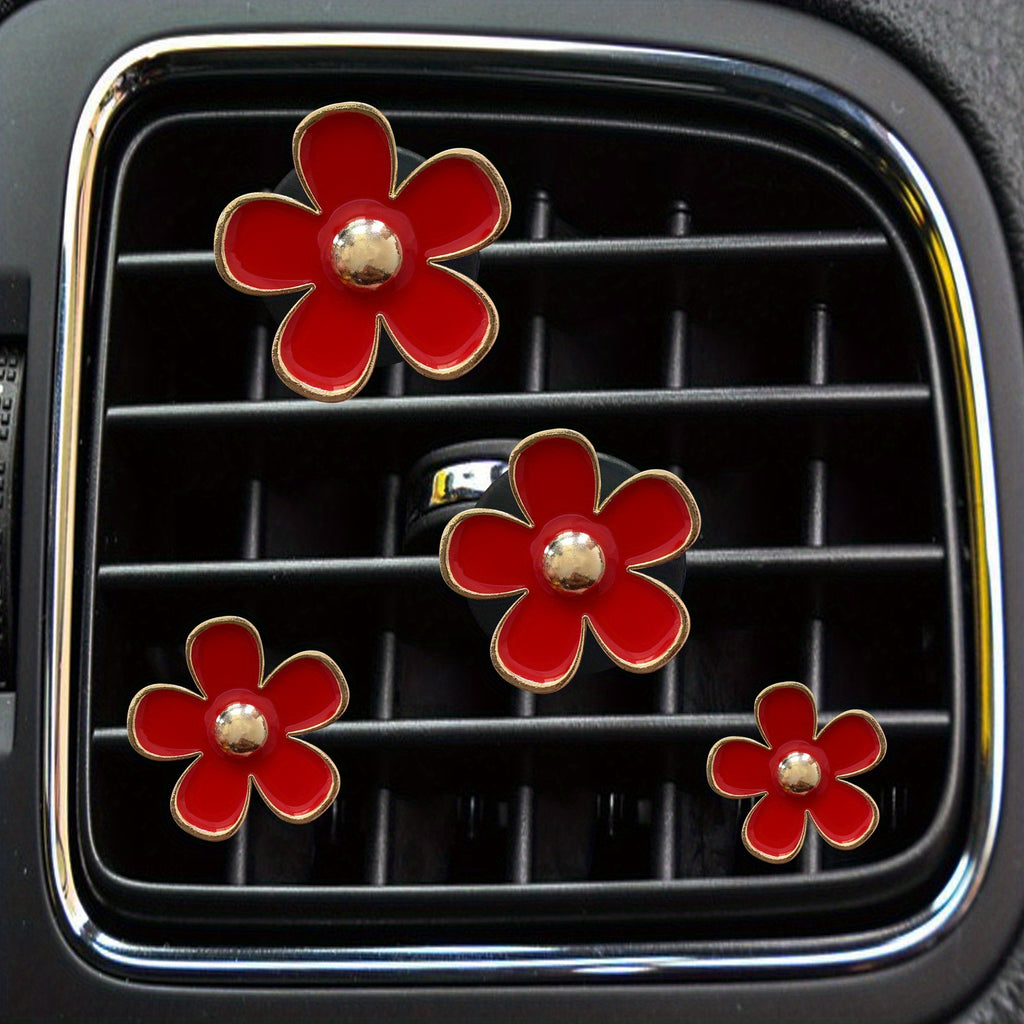 Small Daisy Flower Car Air Outlet Perfume Decorative Clip Car Accessories For Women