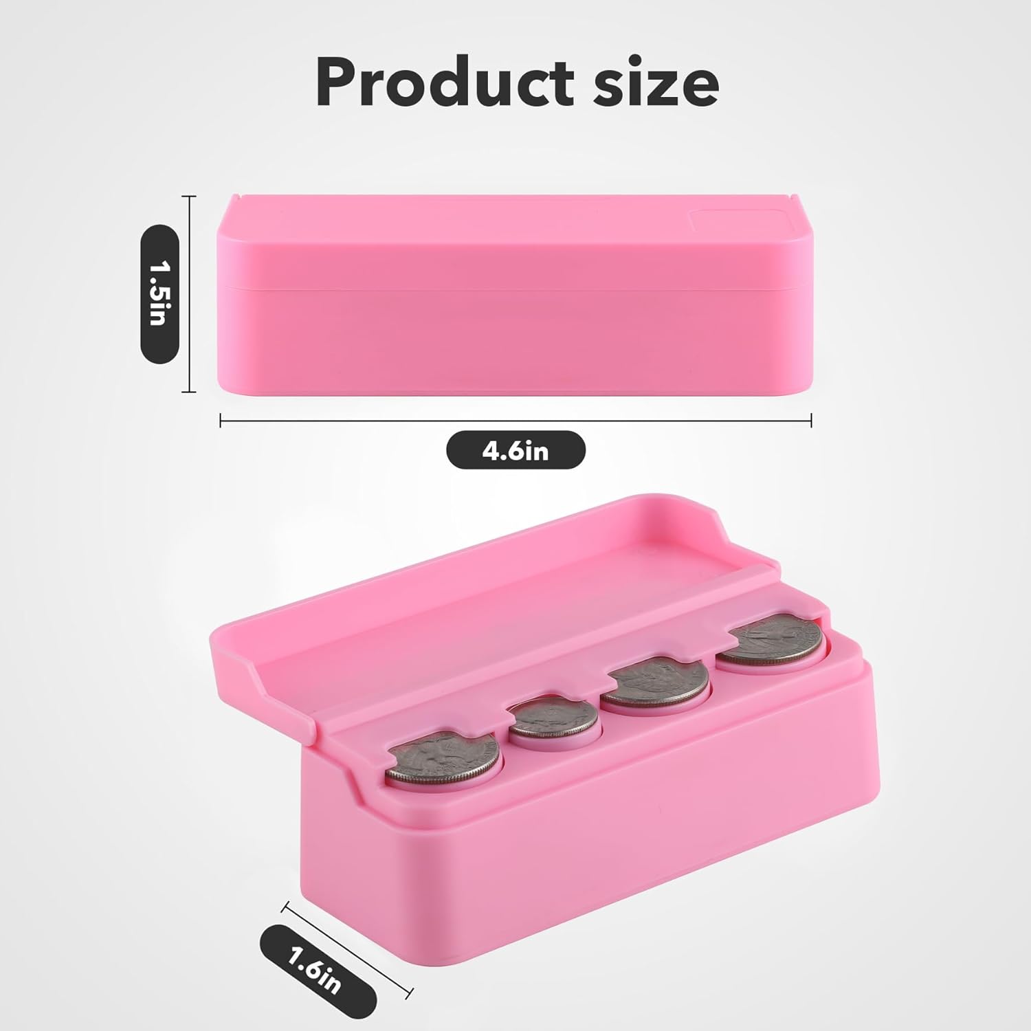 SINGARO Coin Holder for Car, Universal Car Coin Change Organizer, Car Coin Holder Compatible with Coins of Different Sizes, Car Interior Accessories, Suitable for Most Cars, Trucks(Pink)