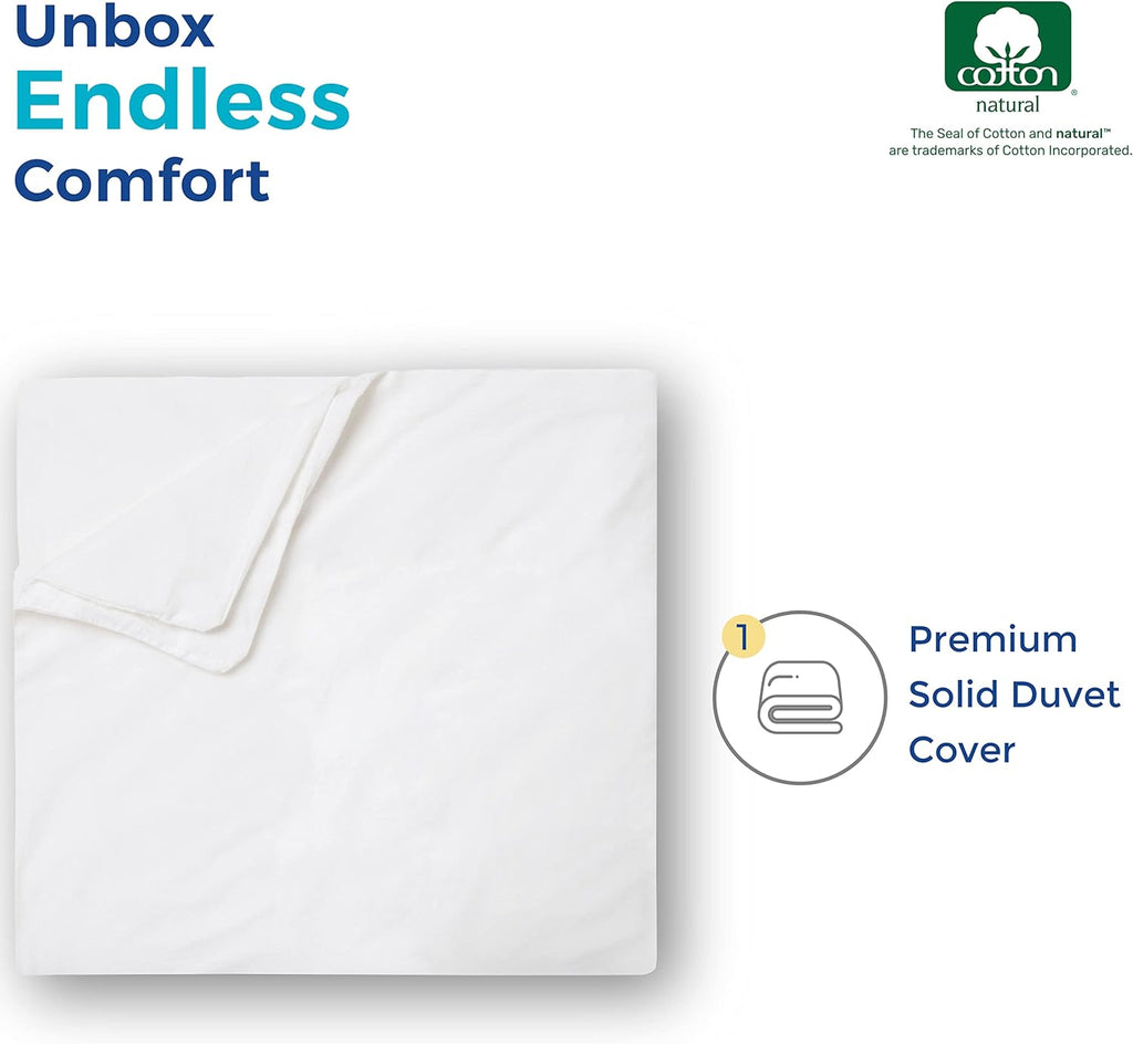 THREAD SPREAD King/California King Duvet Cover, 1000 Thread Count Sateen 1 Piece Egyptian Cotton Quality Duvet Cover, Pure Cotton Comforter Cover, Zipper Closure, 7 Corner Ties - (White)