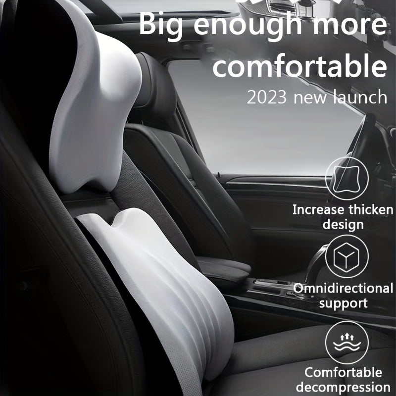 Car Headrest Lumbar Pillow High Rebound  Memory Foam Car Neck Pillow Waist Support High End Car Seat Pillow