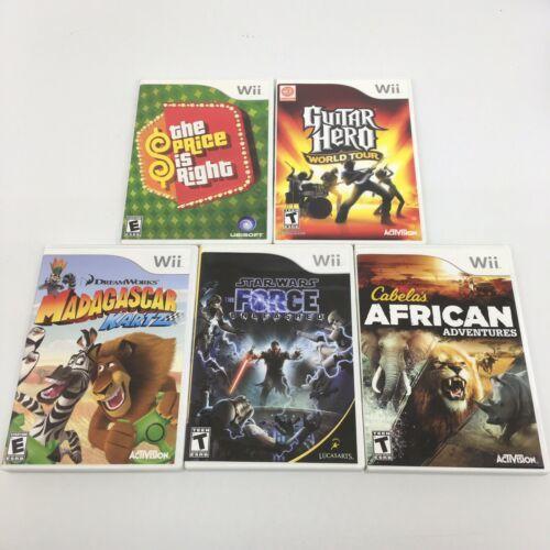 Wii Bundle w/ 5 games, 2 Controllers, 1 Guitar, Star Wars video games