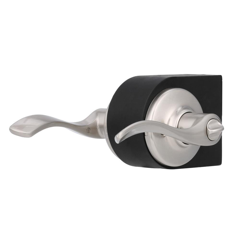 Balboa Satin Nickel Privacy Bed/Bath Door Lever with Microban Antimicrobial Technology