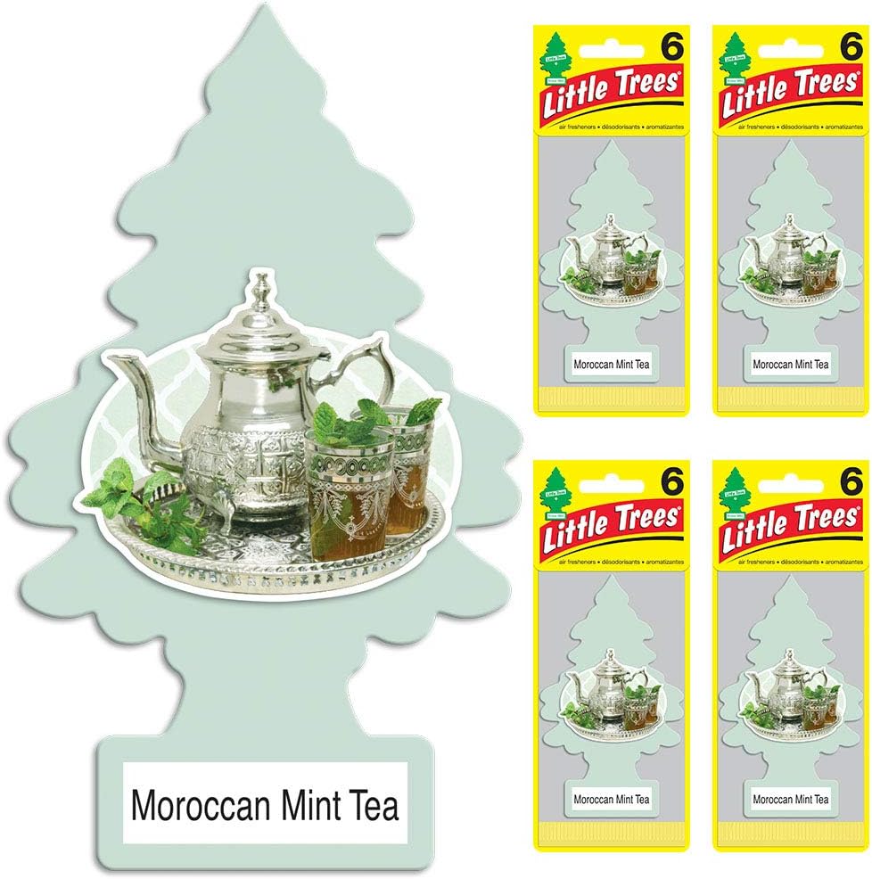 LITTLE TREES Air Fresheners Car Air Freshener. Hanging Tree Provides Long Lasting Scent for Auto or Home. Moroccan Mint Tea, 24 Air Fresheners