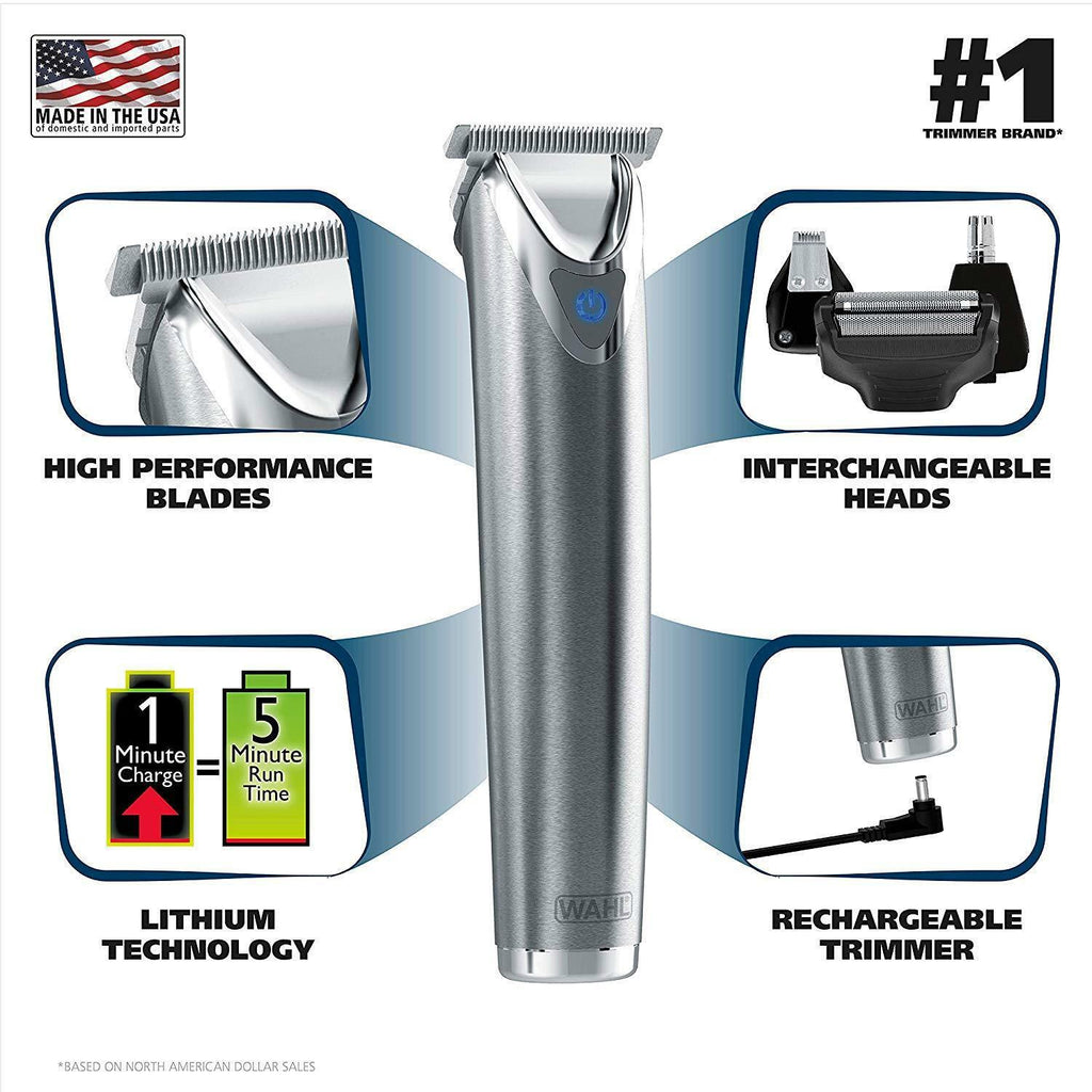 Wahl Clipper Slate  Steel Lithium Ion Plus Hair & Beard Trimmers - Kit