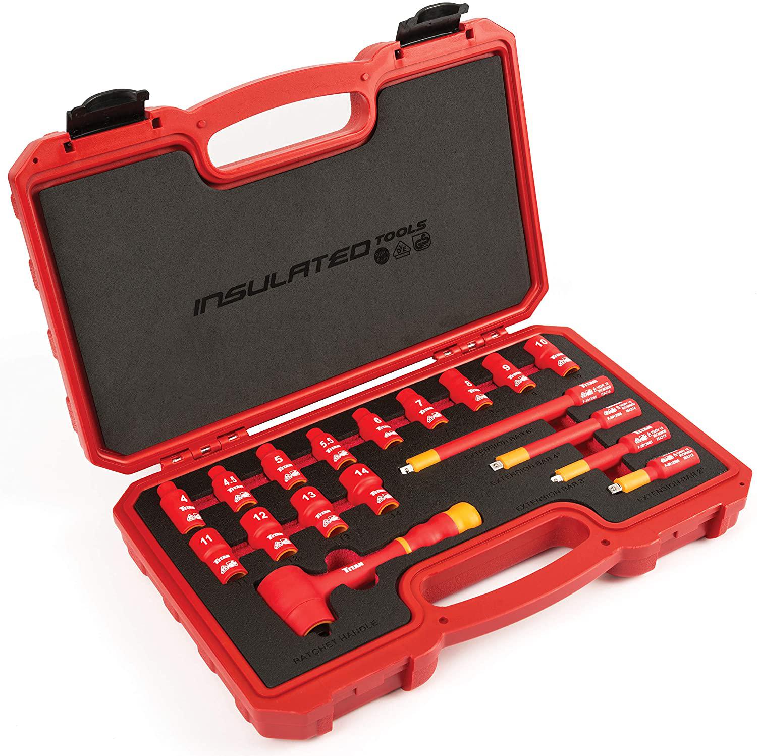 66100 18Piece 1/4" Drive VDE Insulated Socket Set